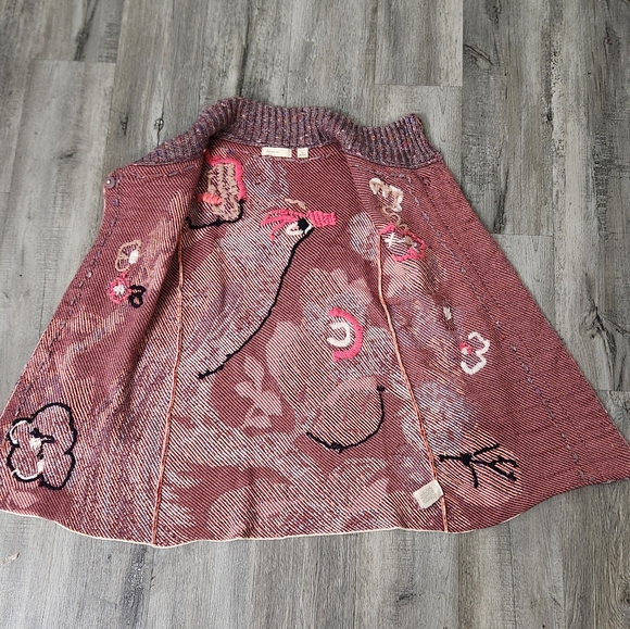 Anthropologie Sleeping On Snow Forest Embroidered Boho Long Sweater Cardigan - Picture 12 of 15